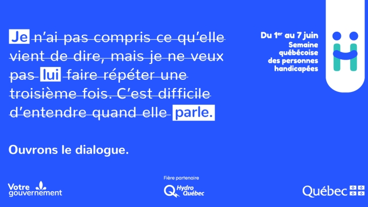 Coup d'envoi de la 28e édition de la Semaine québécoise des personnes handicapées