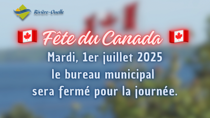 📣 Avis de fermeture - Congé férié 🇨🇦