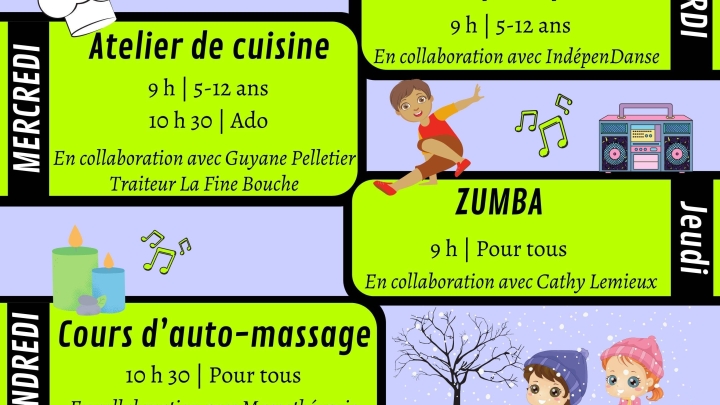 Semaine de relâche 2021