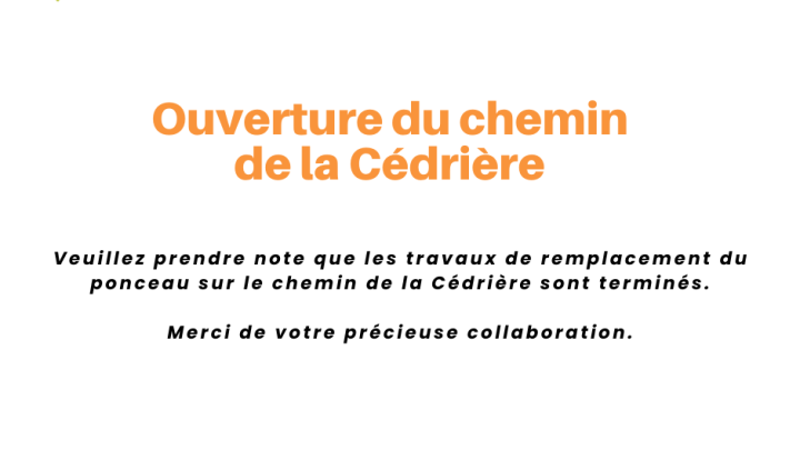 Travaux terminés - chemin de la Cédrière