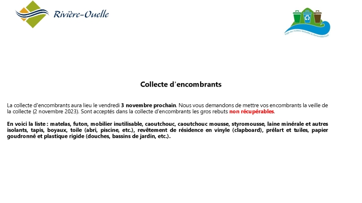 COLLECTE D'ENCOMBRANTS