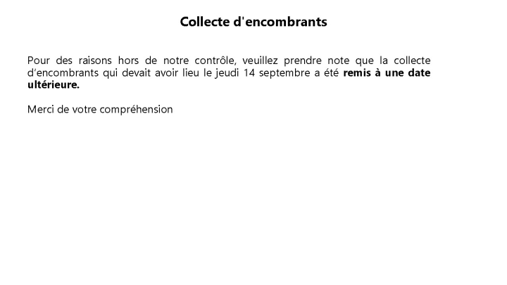 Collecte d'encombrants remis