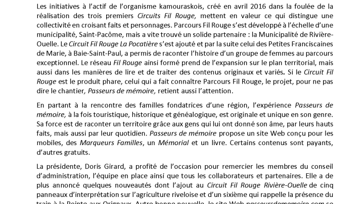 Parcours Fil Rouge : cinq ans déjà