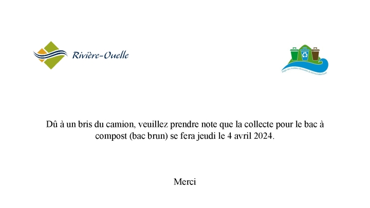 Collecte du bac compost remis