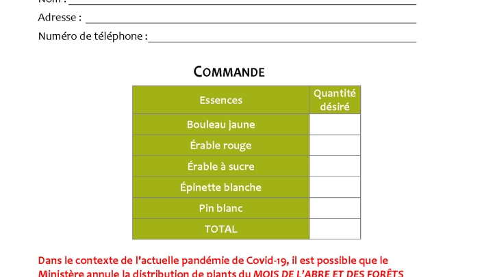 Distribution d'arbres