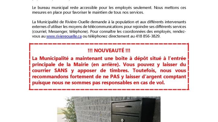 LA MAIRIE EST FERMÉE