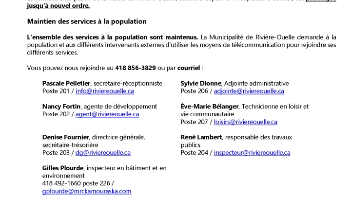Message important COVID-19