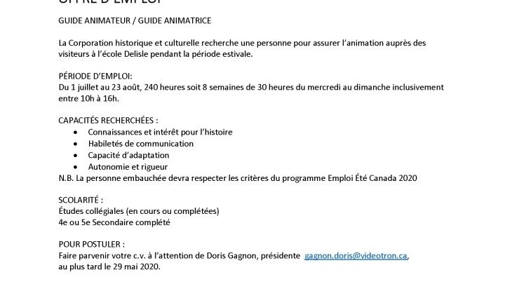OFFRE D'EMPLOI