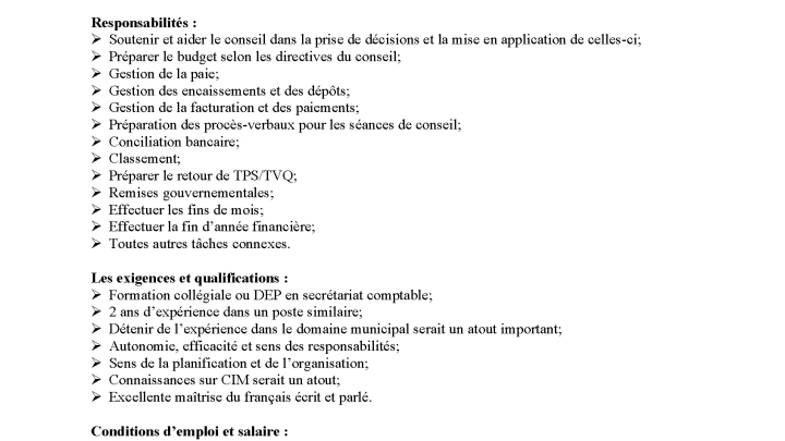 Offre d'emploi - Régie intermunicipale des matières résiduelles du Kamouraska Ouest