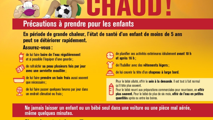Chaleur annoncée - Rappel de précautions à prendre