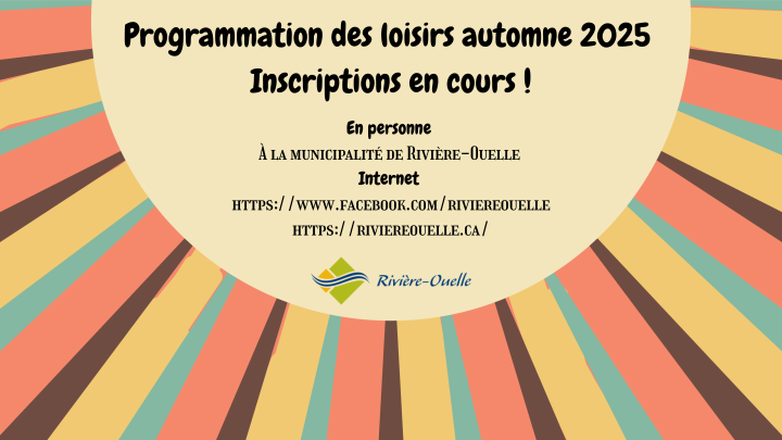 Inscriptions : programmation des loisirs de l'automne 2025