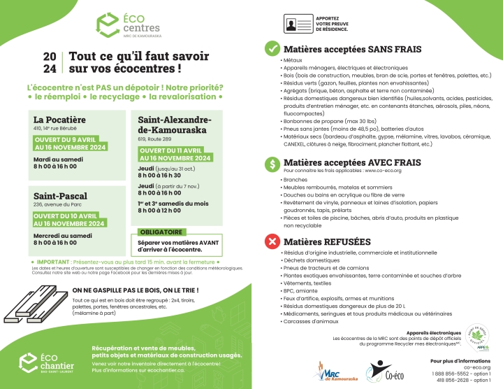 Tout ce qu'il faut savoir sur vos écocentres!