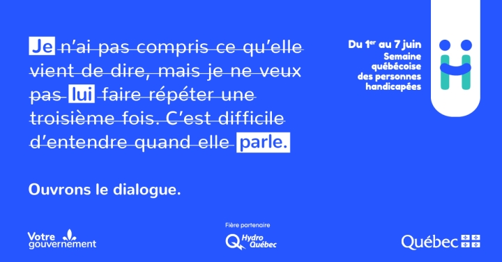 Coup d'envoi de la 28e édition de la Semaine québécoise des personnes handicapées