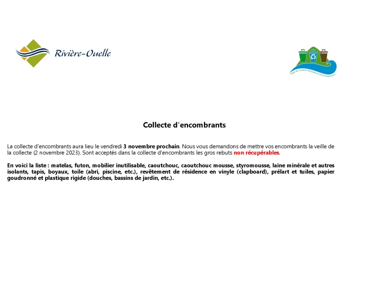 COLLECTE D'ENCOMBRANTS