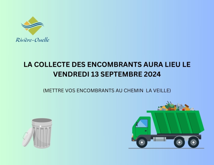Collecte des encombrants - vendredi 13 septembre 2024