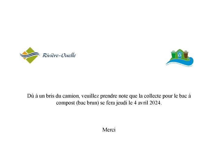 Collecte du bac compost remis