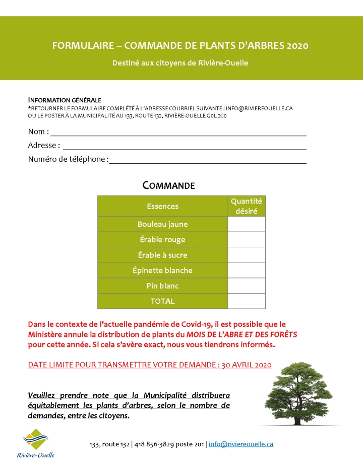 Distribution d'arbres