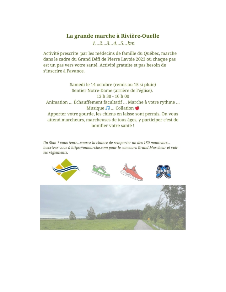 La grande marche à Rivière-Ouelle