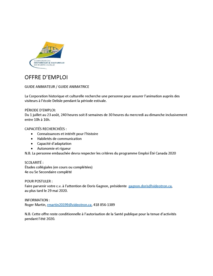 OFFRE D'EMPLOI