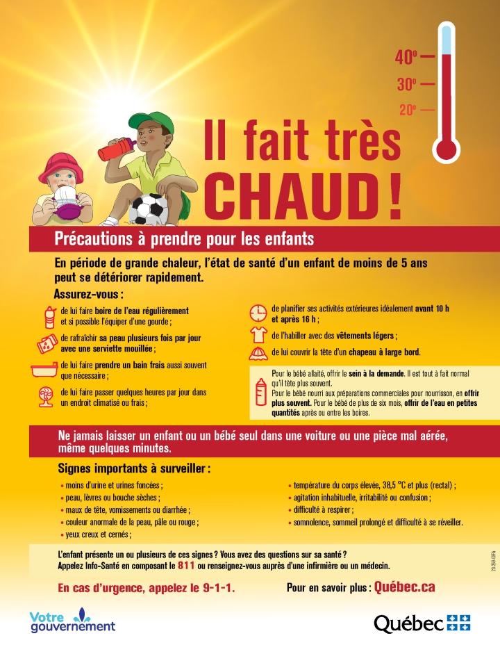 Chaleur annoncée - Rappel de précautions à prendre